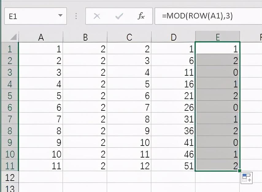 Excel入门：循环数列的构造和使用技巧